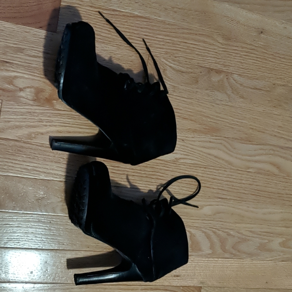 Rose Gold black suede Genie booties